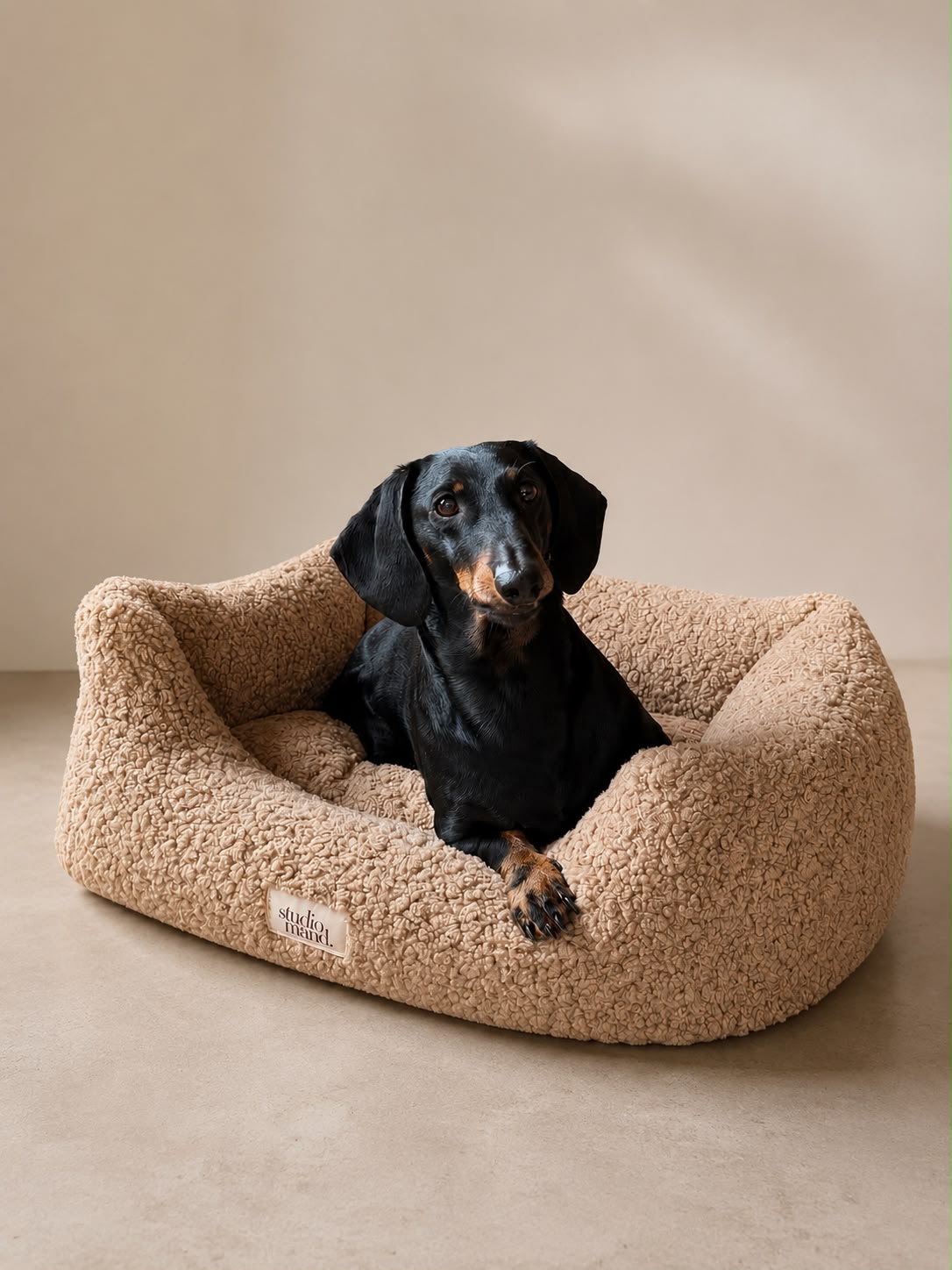 Boucle-hondenmand-caramel