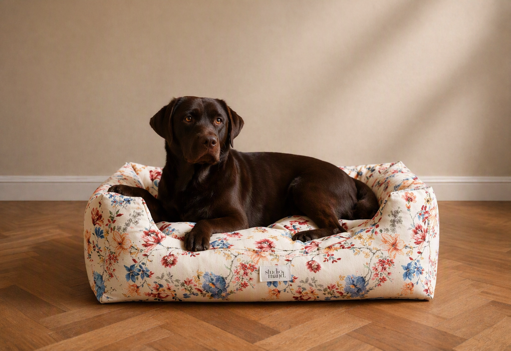 hondenmand bloemenprint studio mand.